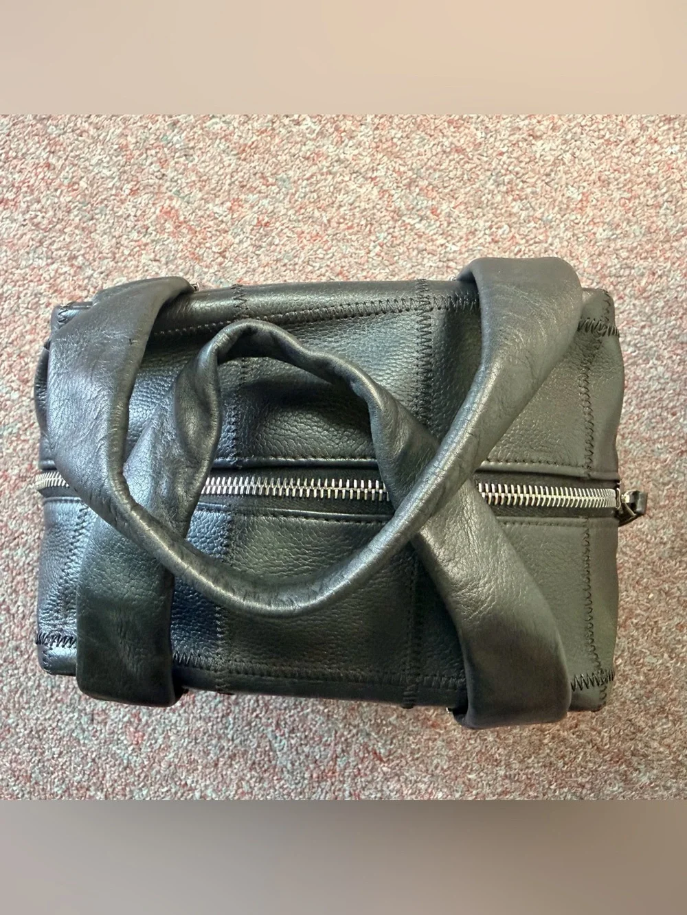 CHANEL Chocolate Bar Coco Mark Caviar Skin Black Silver-Tone Hardware Tote Bag